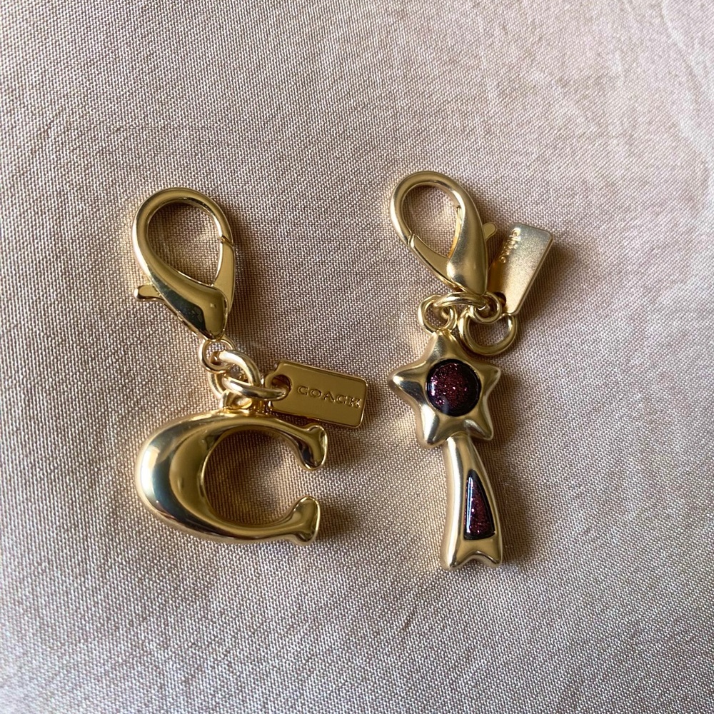 Coach Gold Charm Keychain Duo